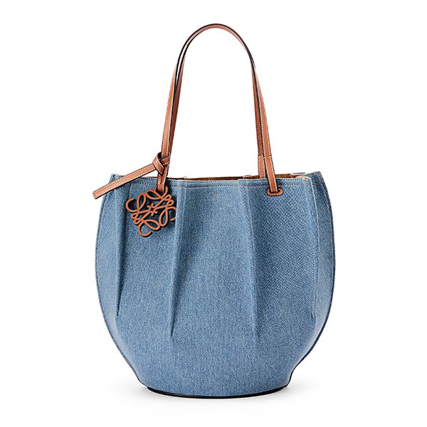 ロエベ シェル トートバッグ デニム&カーフ ラージサイズ A884T51X03